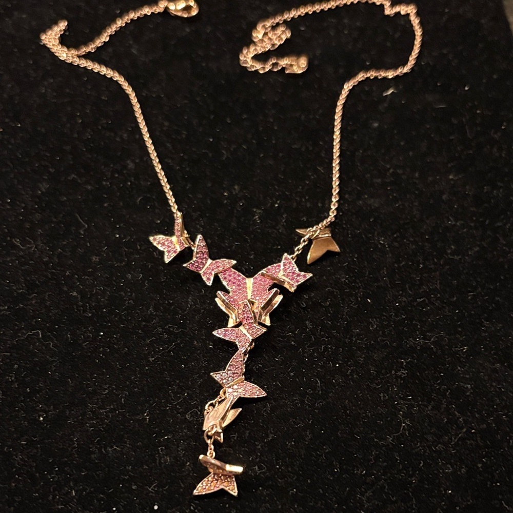 Swarovski Idyllia Lilia Y Rose Gold Butterfly Necklace